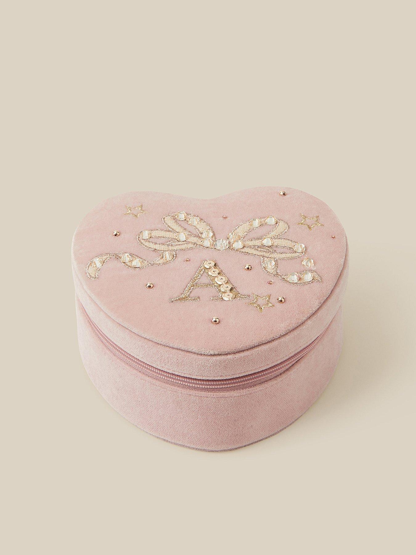 Image 3 of 5 of Monsoon Girls Initial Heart Zip Jewellery Box - Pink