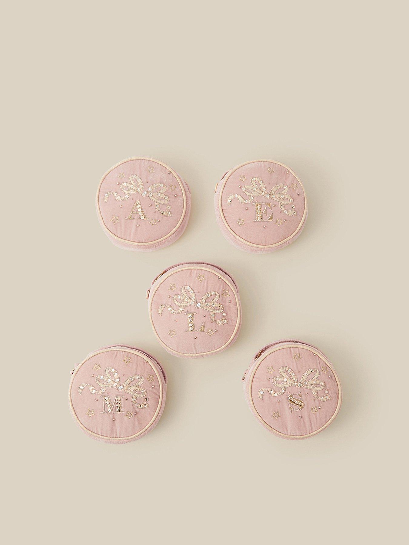 Image 5 of 5 of Monsoon Girls Embroidered Initial Sequin Zip Round Bag - Pink