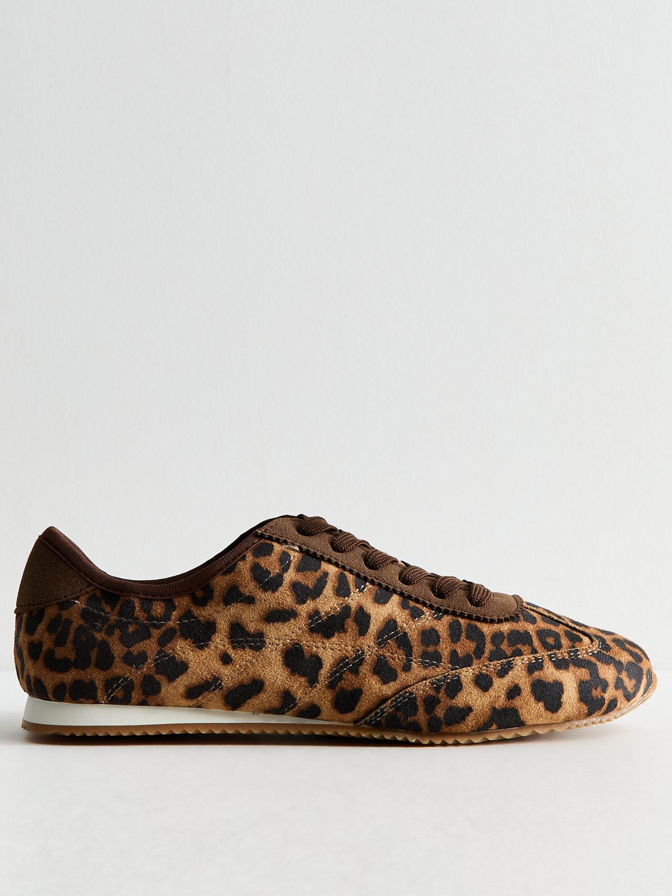Image 2 of 5 of New Look Leopard Print Faux Suede Trainers