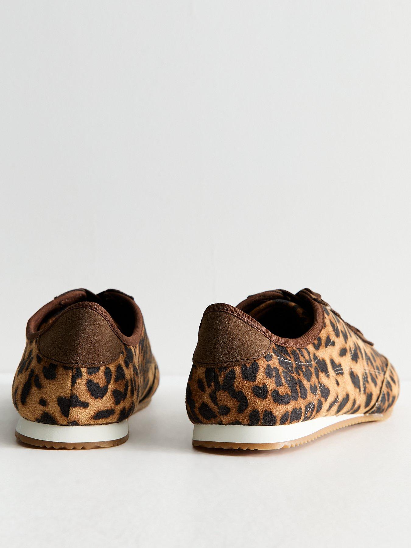 Image 3 of 5 of New Look Leopard Print Faux Suede Trainers