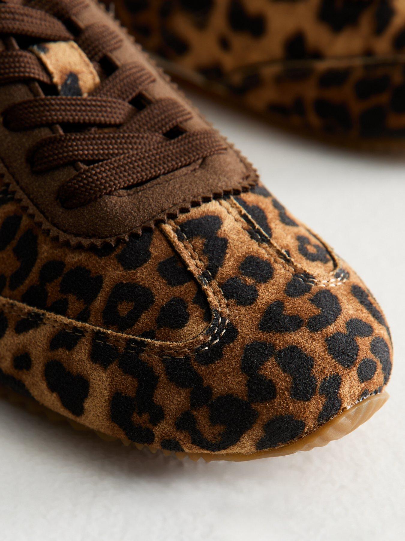 Image 5 of 5 of New Look Leopard Print Faux Suede Trainers