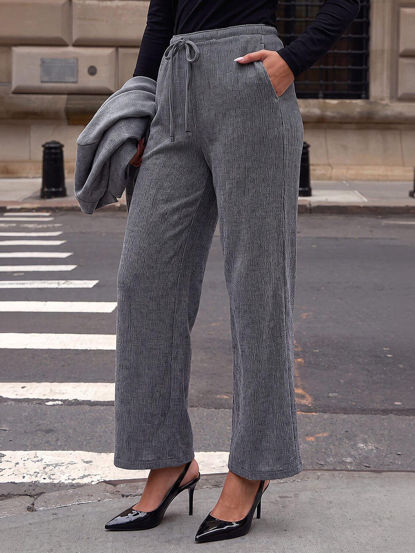 Roman Grey Textured Stretch Trousers - Image 4