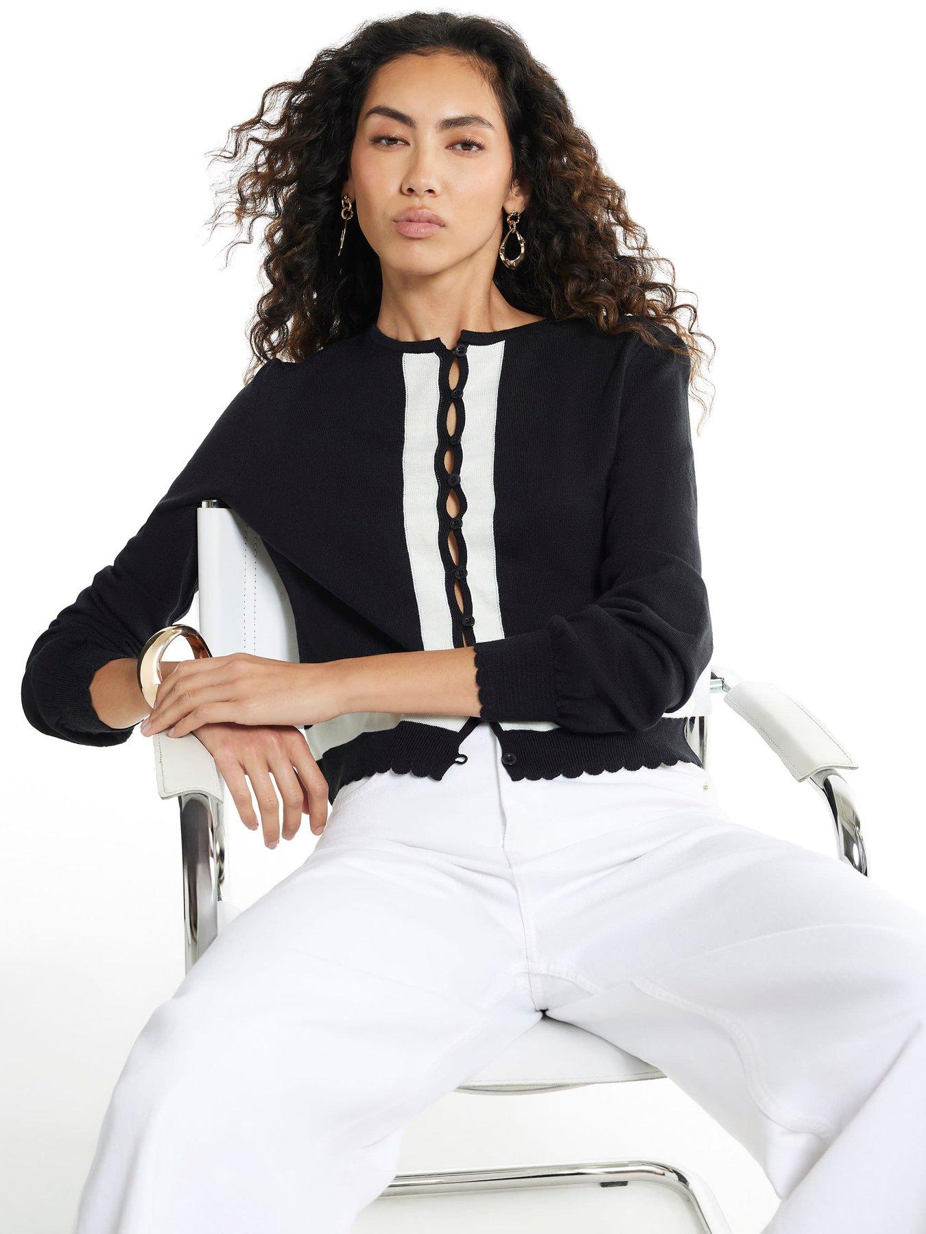 Image 1 of 6 of River Island Long Sleeve Open Button Blocked Cardi