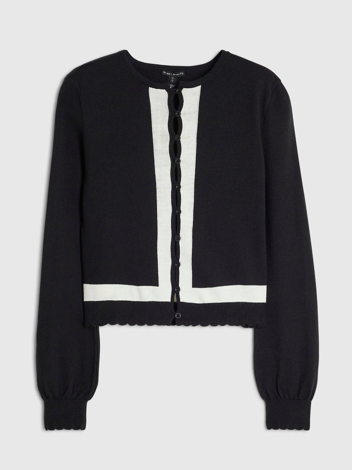 Image 5 of 6 of River Island Long Sleeve Open Button Blocked Cardi
