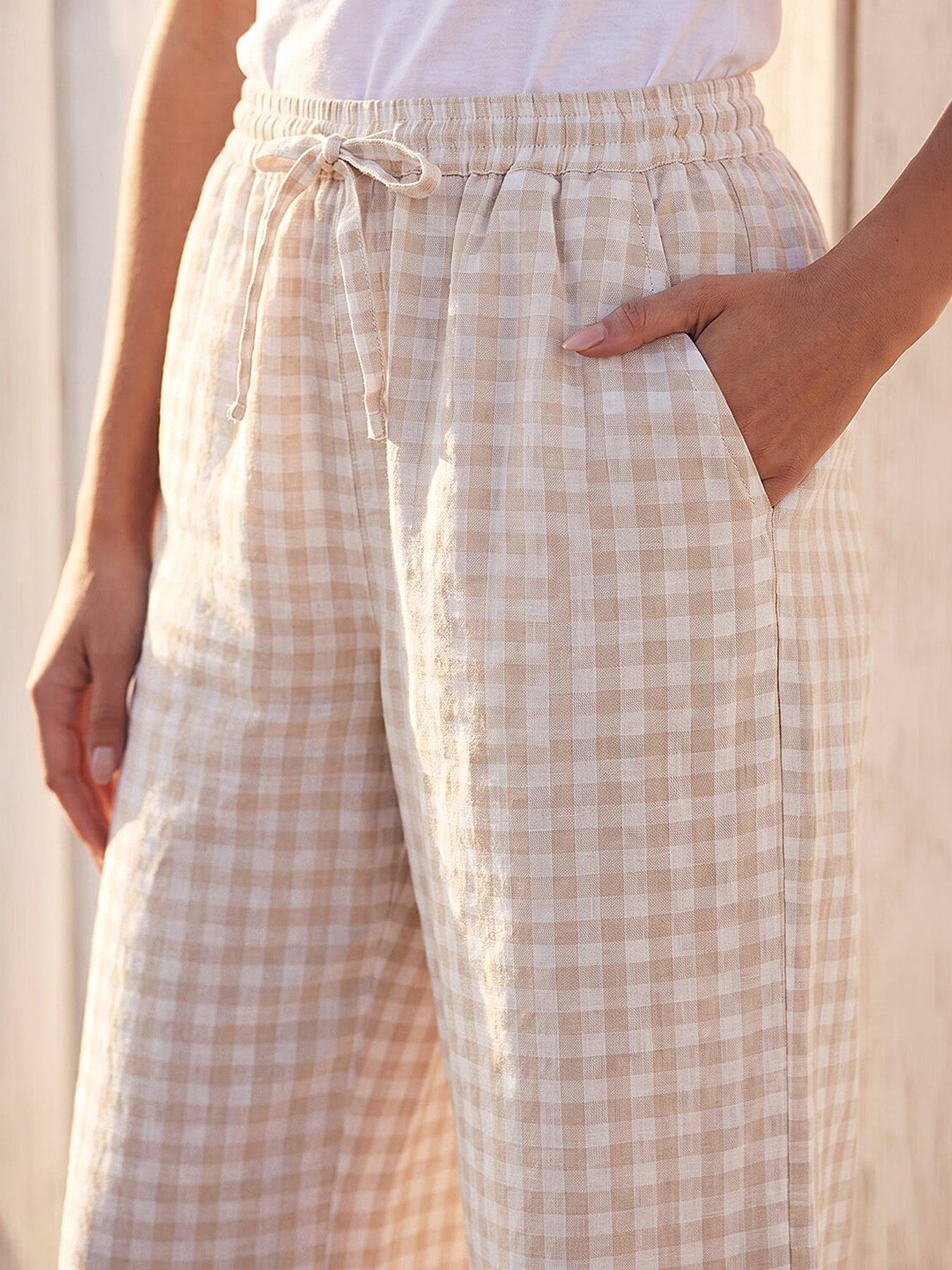 Image 2 of 4 of Roman Gingham Crop Leg Trouser