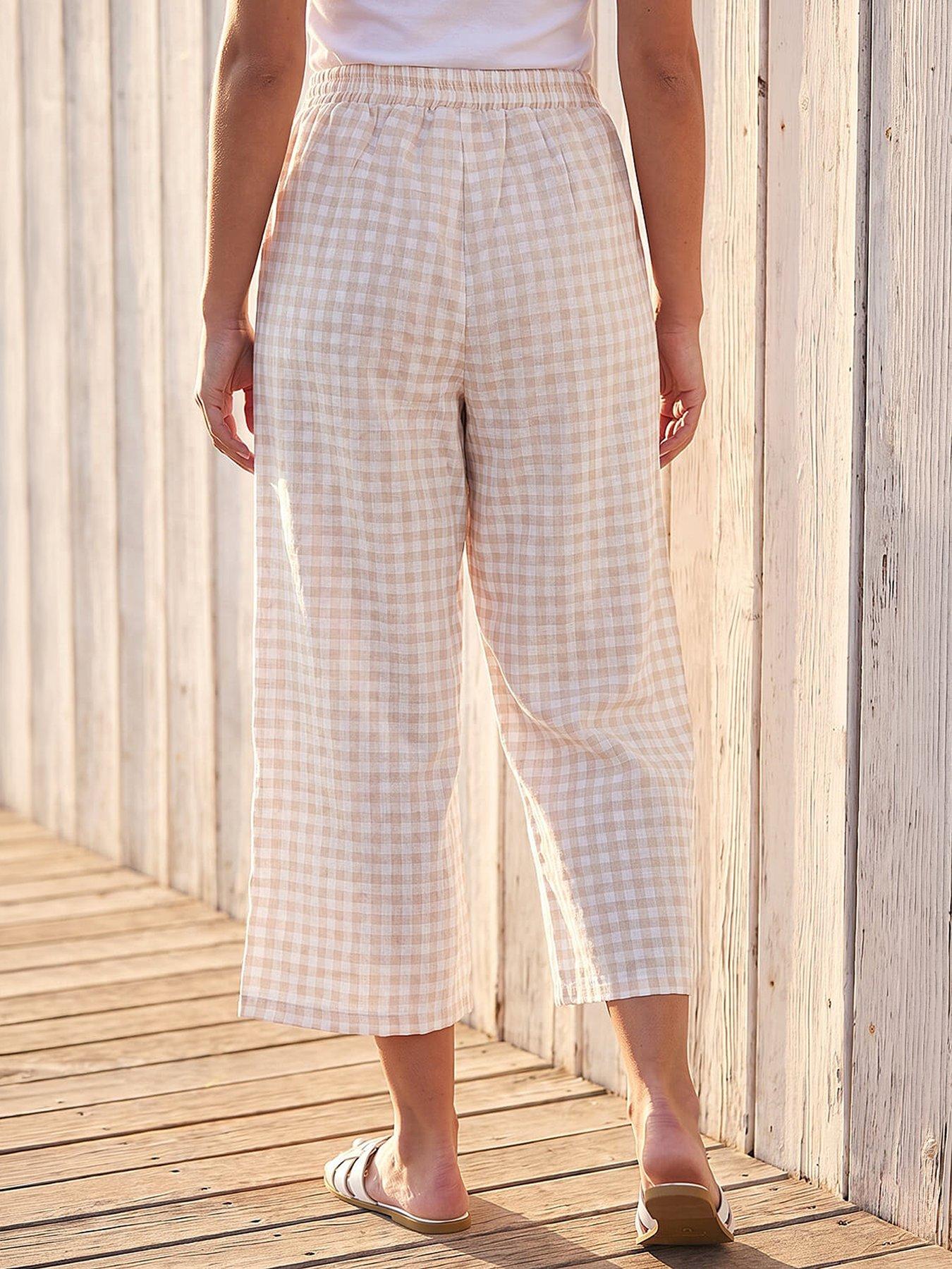 Image 3 of 4 of Roman Gingham Crop Leg Trouser