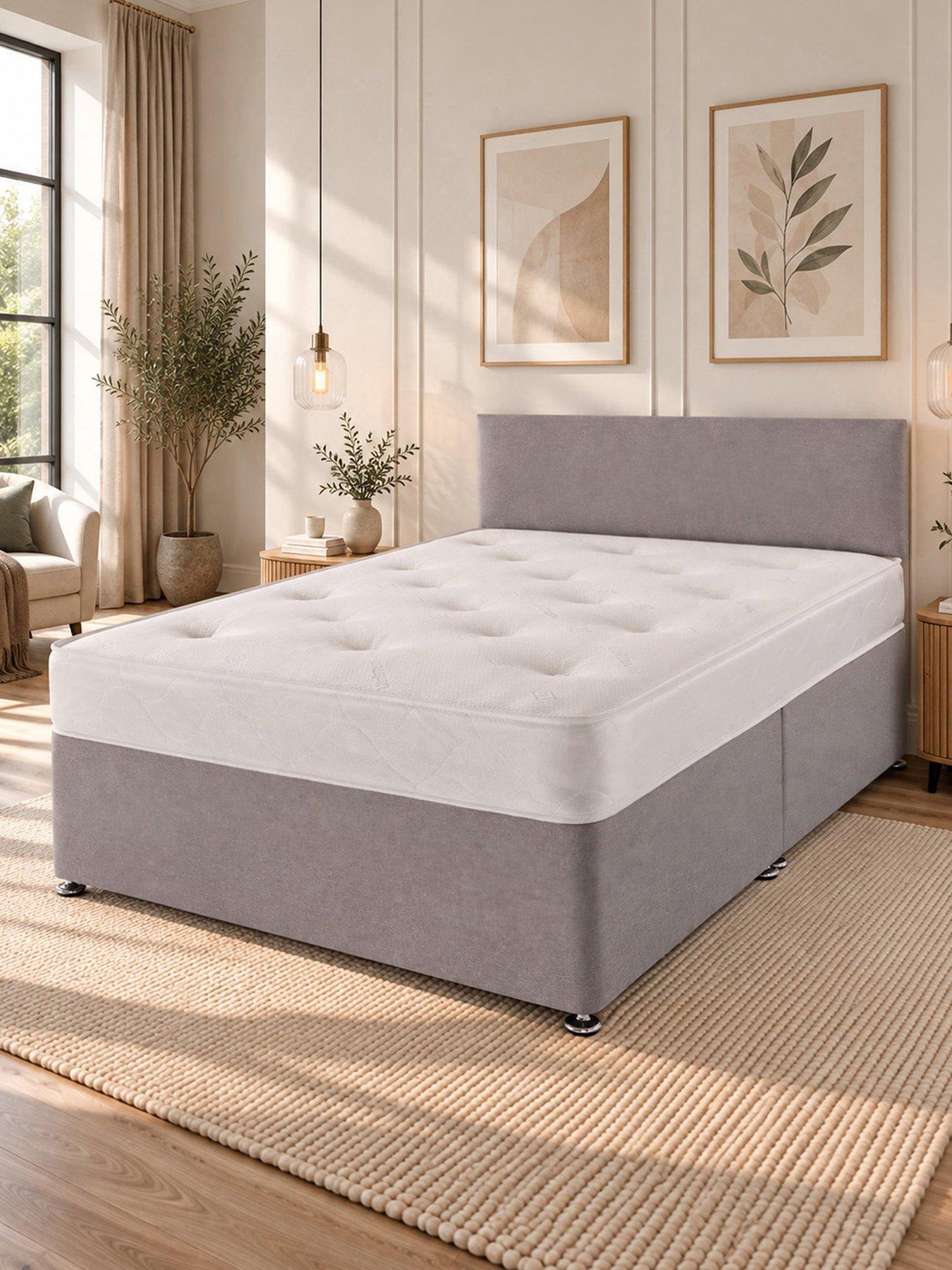 Image 1 of 7 of Aspire Essentials Bed Base &amp; Comfort Mattress Set with Storage Options