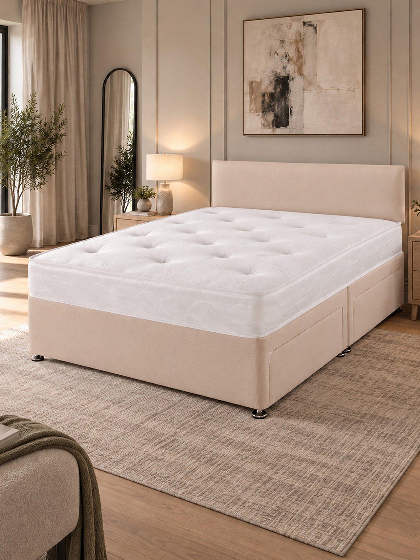 Image 2 of 7 of Aspire Essentials Bed Base &amp; Comfort Mattress Set with Storage Options