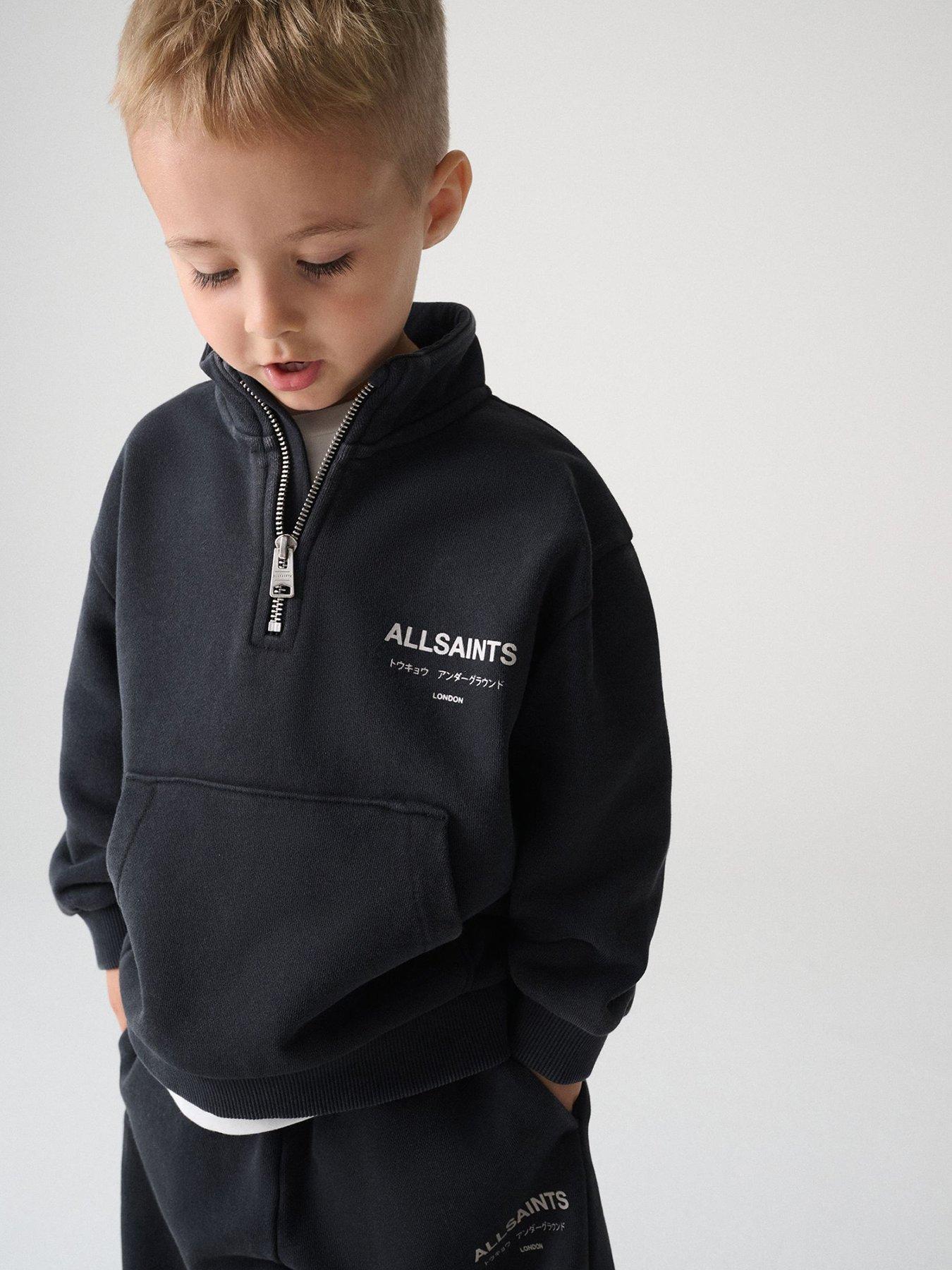 Image 3 of 7 of smALLSAINTS Younger Boys Underground Funnel Neck Sweat Top &amp; Joggers - Washed Black