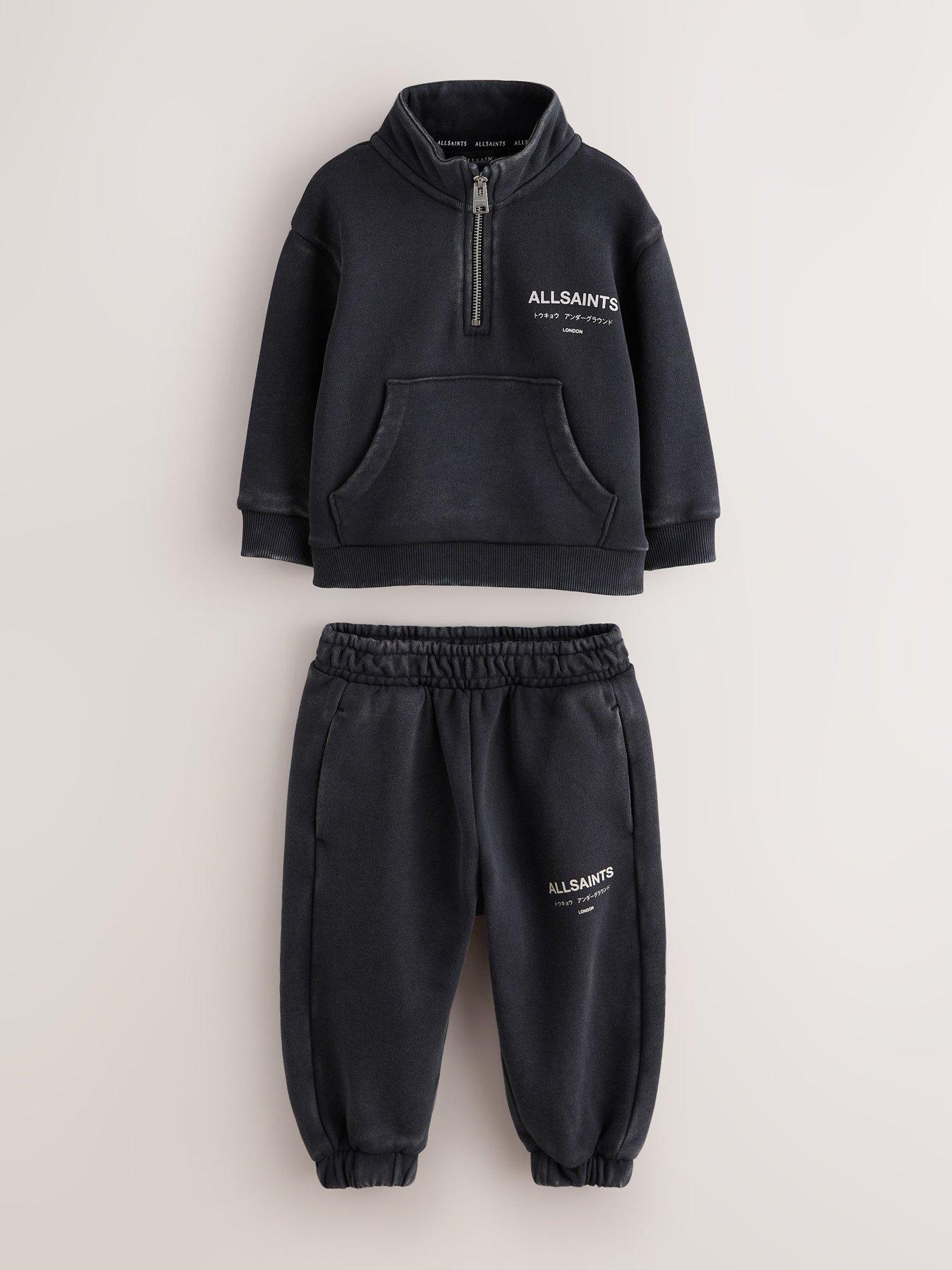 Image 6 of 7 of smALLSAINTS Younger Boys Underground Funnel Neck Sweat Top &amp; Joggers - Washed Black