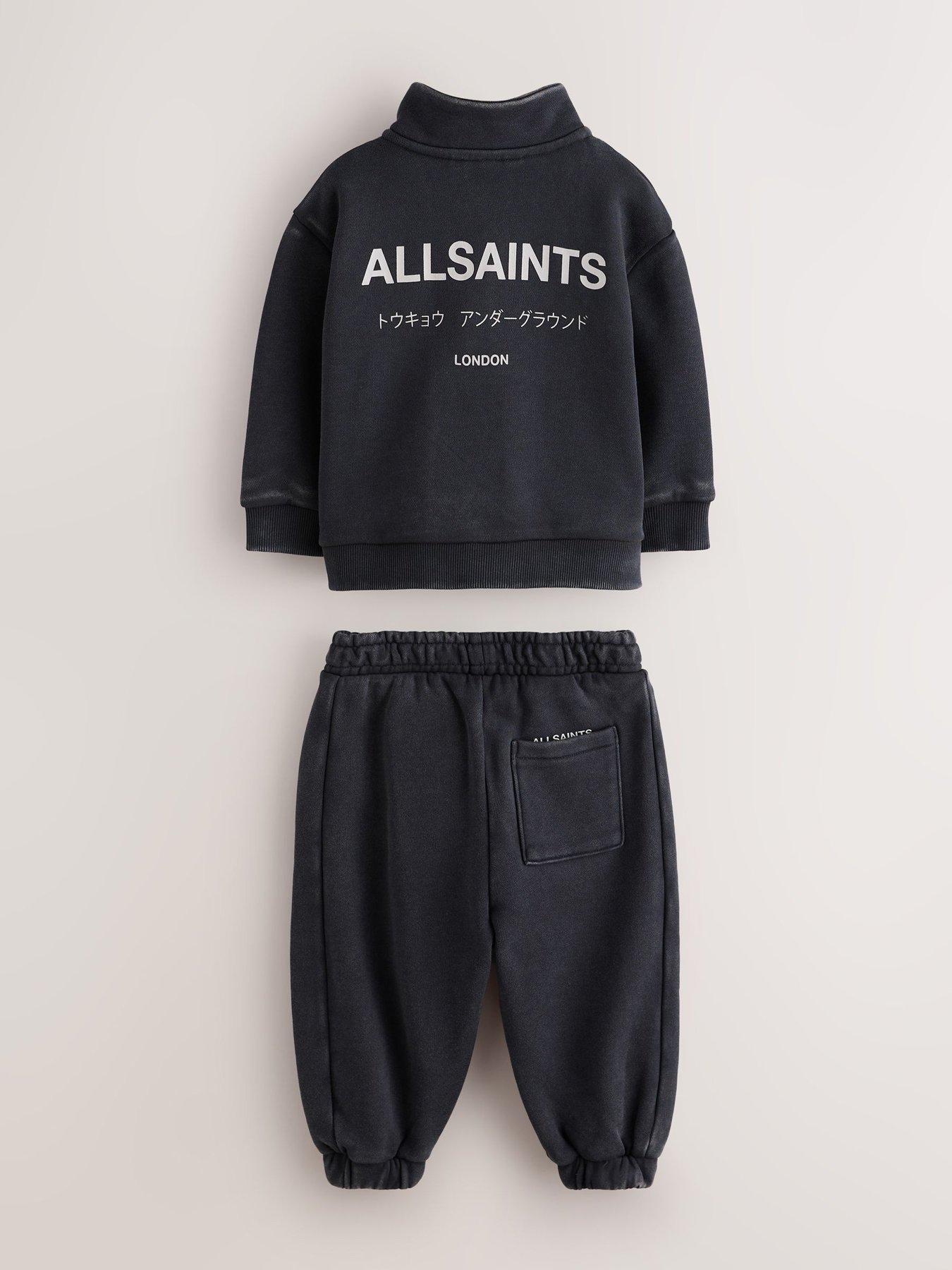 Image 7 of 7 of smALLSAINTS Younger Boys Underground Funnel Neck Sweat Top &amp; Joggers - Washed Black