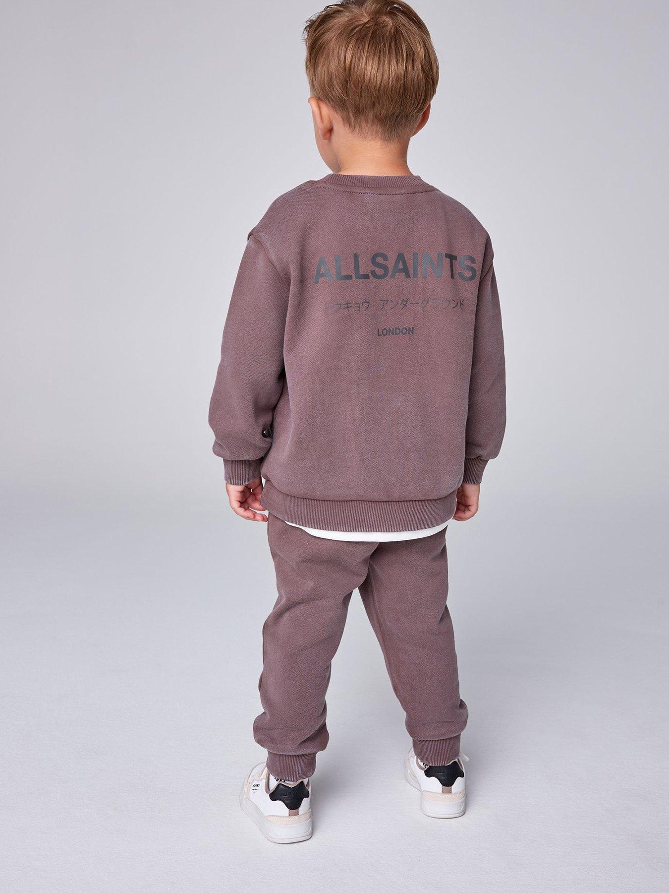 Image 2 of 7 of smALLSAINTS Boys Underground Oversized Sweatshirt And Joggers Set - Washed Brown