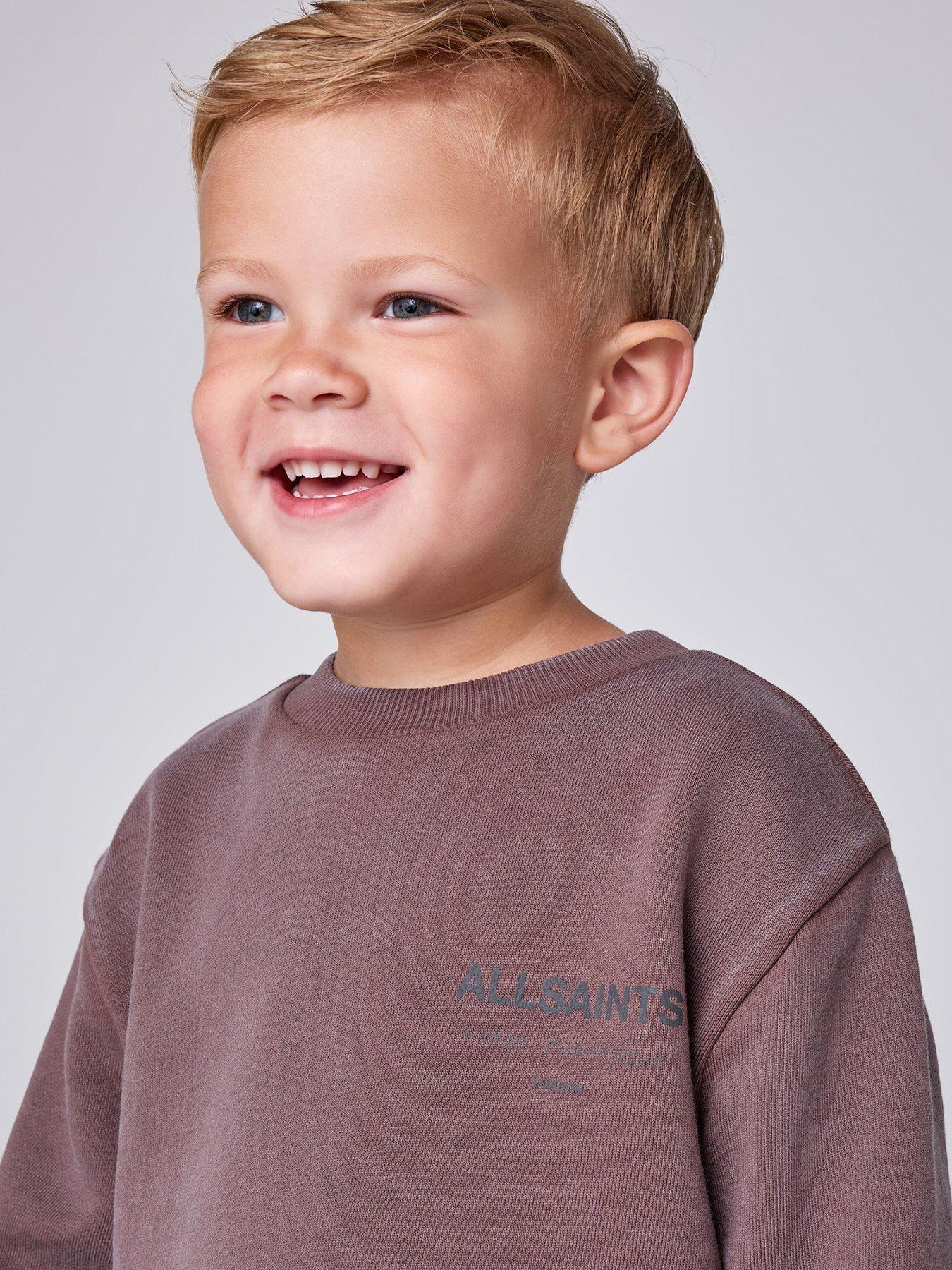 Image 3 of 7 of smALLSAINTS Boys Underground Oversized Sweatshirt And Joggers Set - Washed Brown