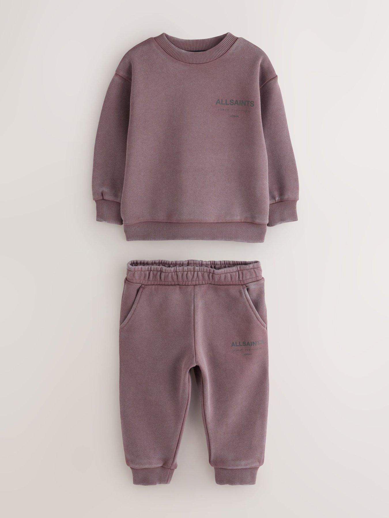 Image 5 of 7 of smALLSAINTS Boys Underground Oversized Sweatshirt And Joggers Set - Washed Brown