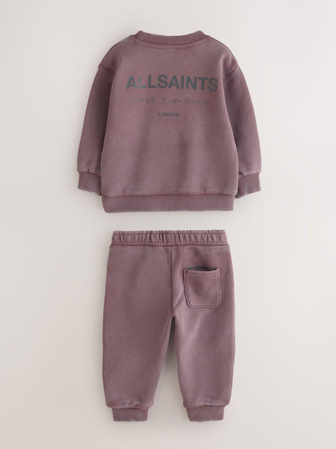 Image 6 of 7 of smALLSAINTS Boys Underground Oversized Sweatshirt And Joggers Set - Washed Brown