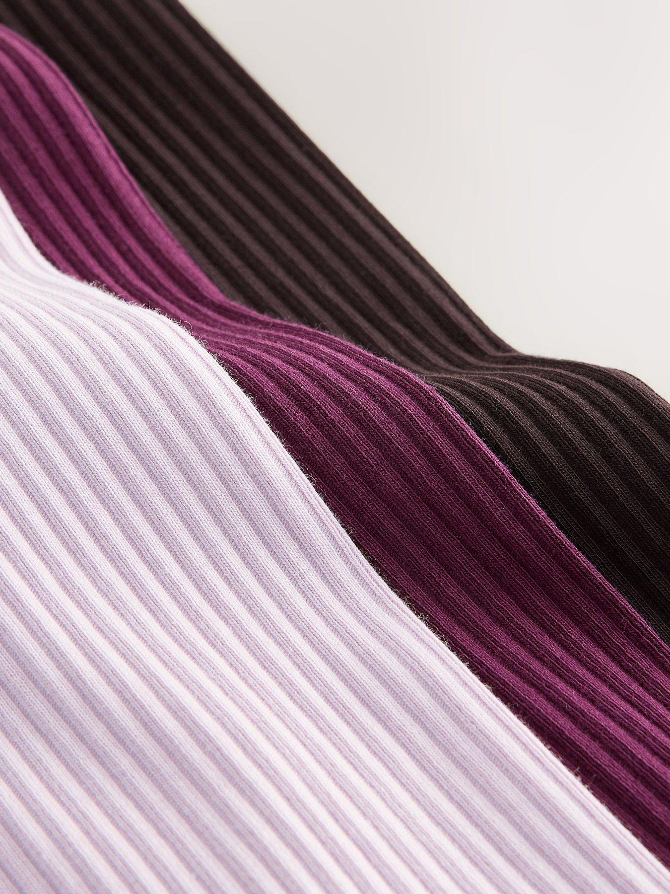Image 6 of 7 of Ted Baker Girls 3 Pack Asymmetric Ribbed Long Sleeve Tops - Multi