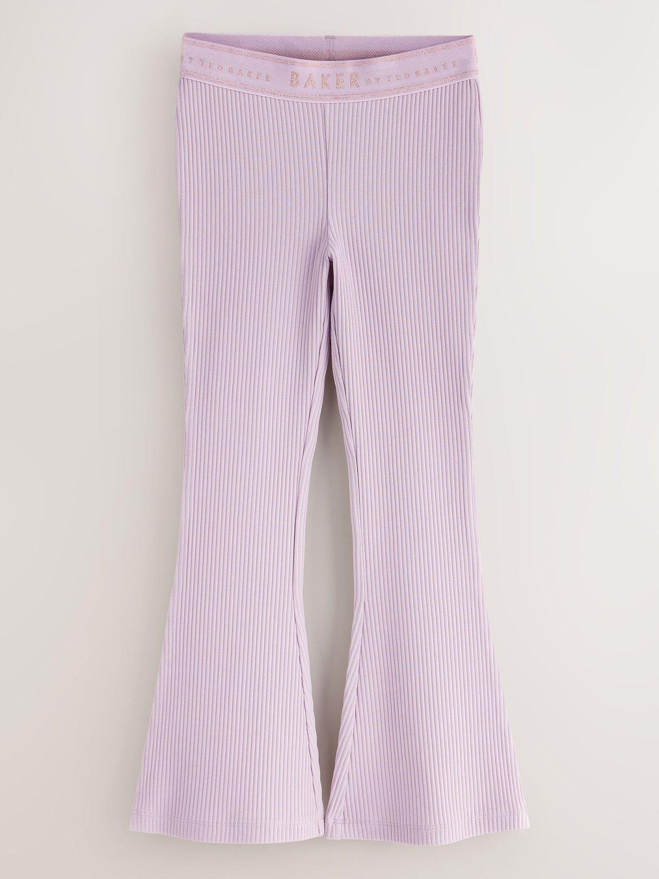 Image 2 of 7 of Ted Baker Girls 3 Pack Ribbed Flares Leggings - Multi