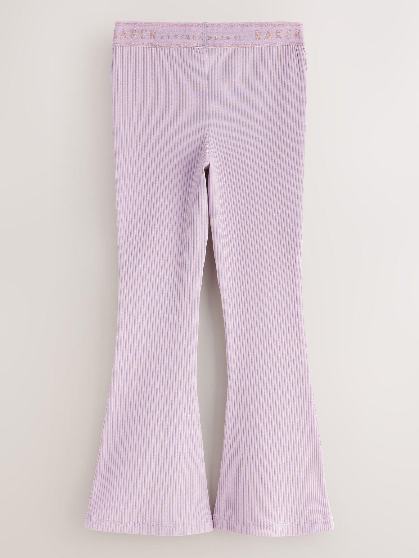 Image 3 of 7 of Ted Baker Girls 3 Pack Ribbed Flares Leggings - Multi
