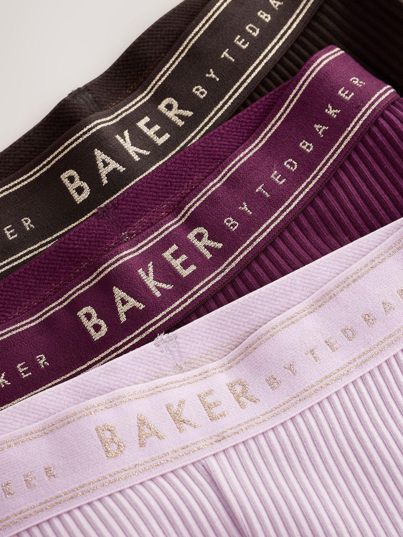Image 4 of 7 of Ted Baker Girls 3 Pack Ribbed Flares Leggings - Multi