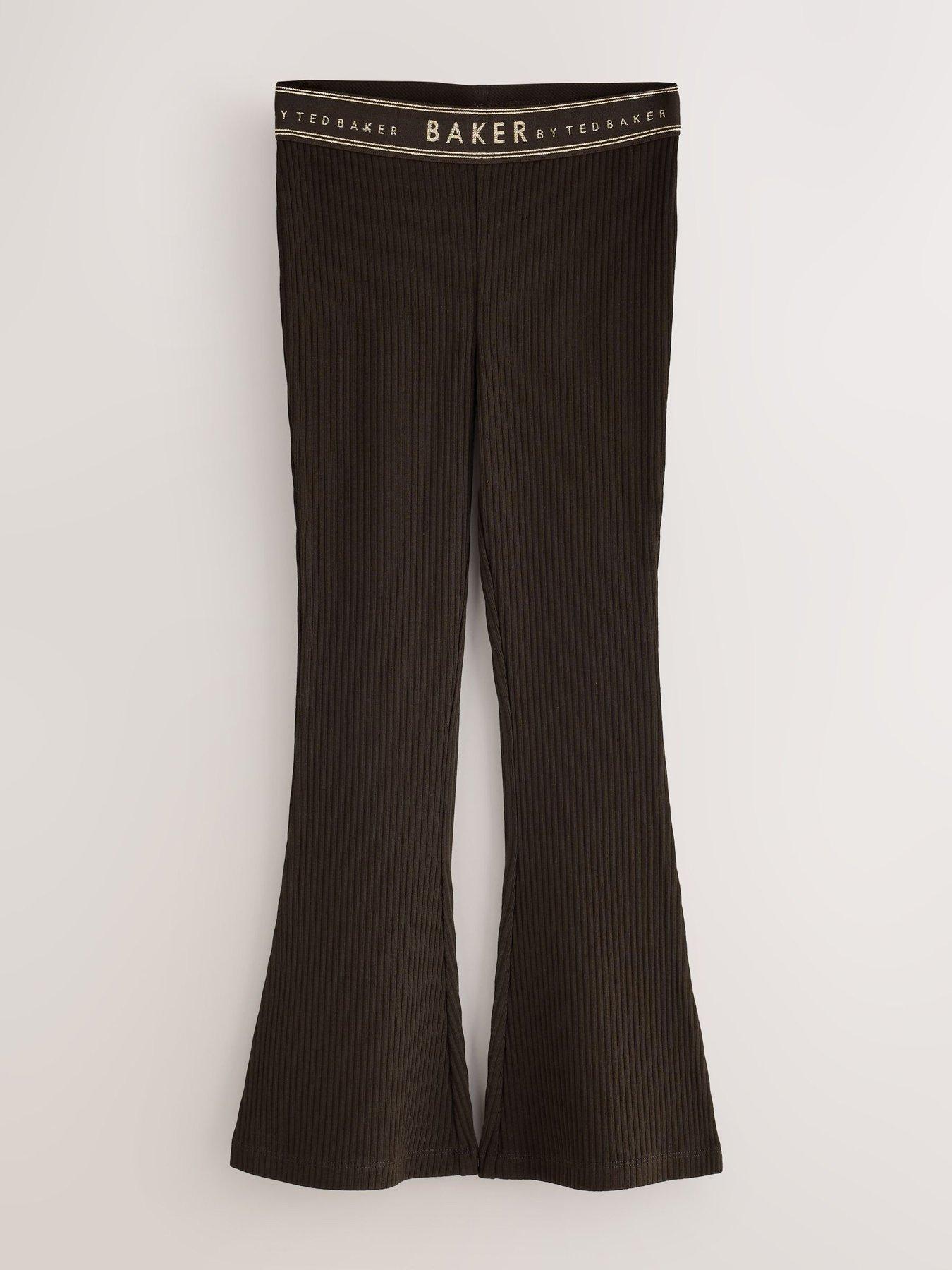 Image 5 of 7 of Ted Baker Girls 3 Pack Ribbed Flares Leggings - Multi