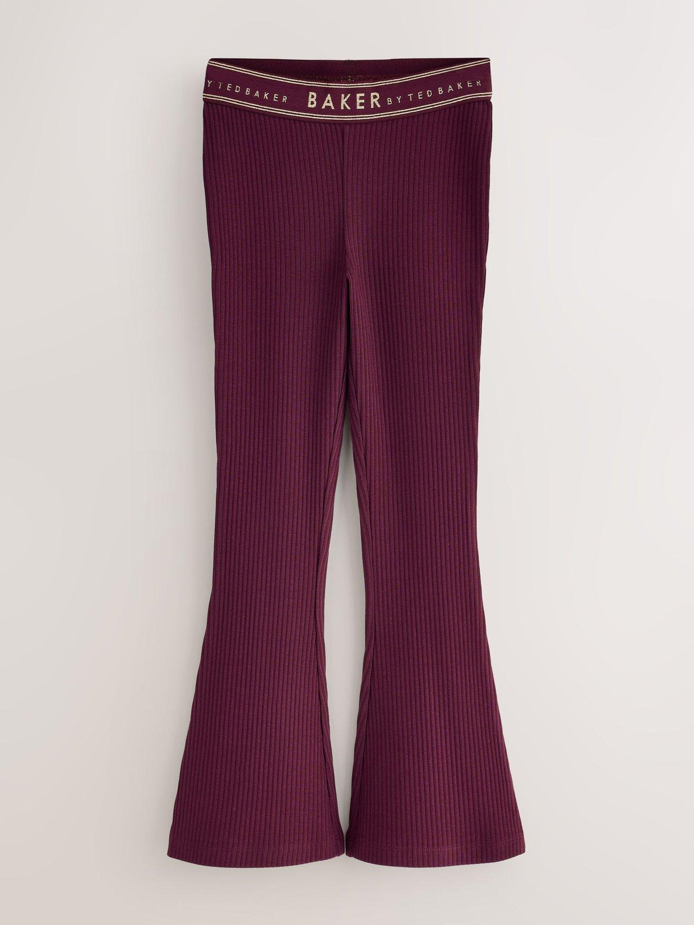 Image 6 of 7 of Ted Baker Girls 3 Pack Ribbed Flares Leggings - Multi