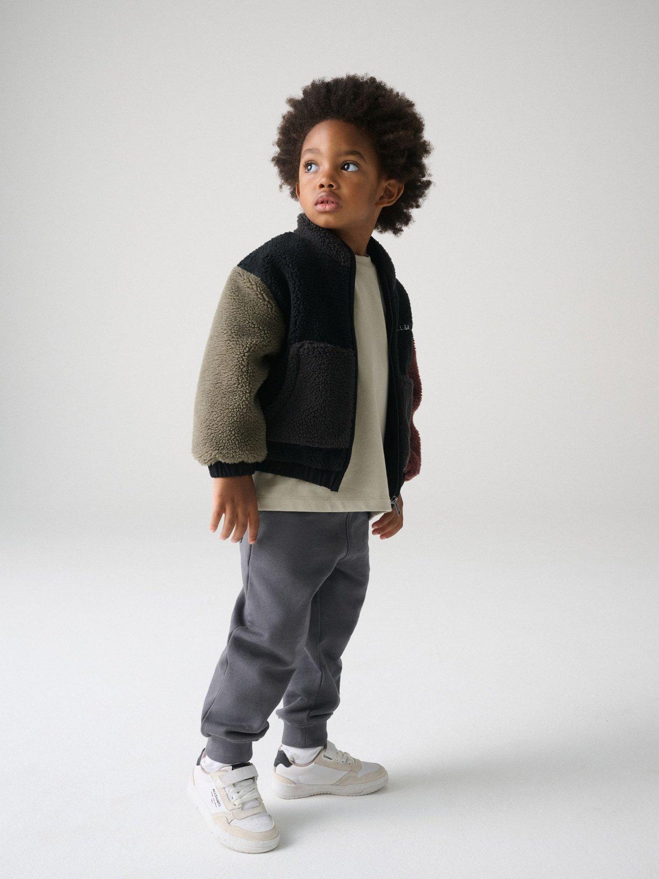 Image 5 of 5 of smALLSAINTS Boys Colour Block Borg Fleece Jacket - Black