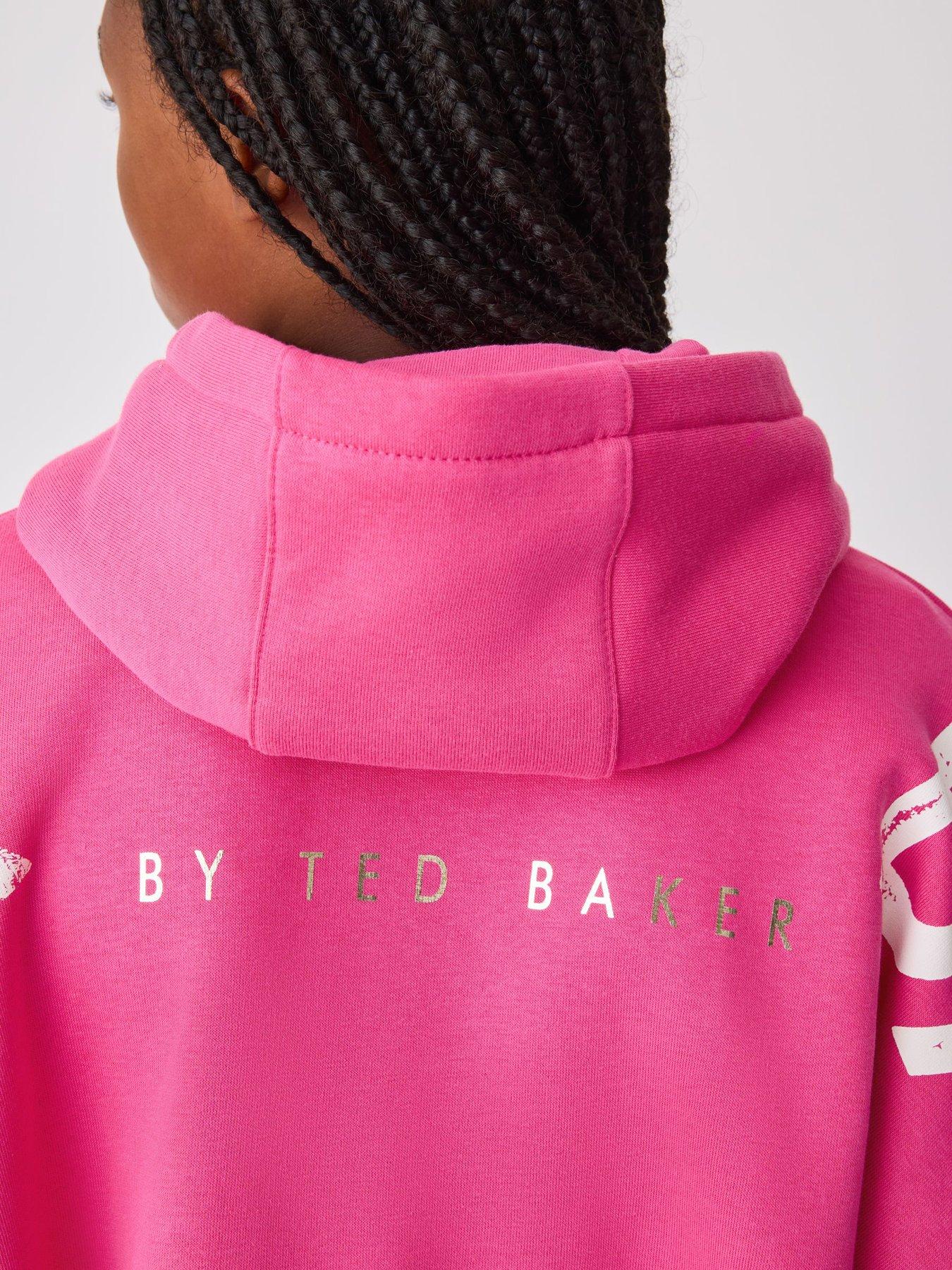 Image 7 of 7 of Ted Baker Girls Oversized Graphic Hoodie - Fuchsia Pink