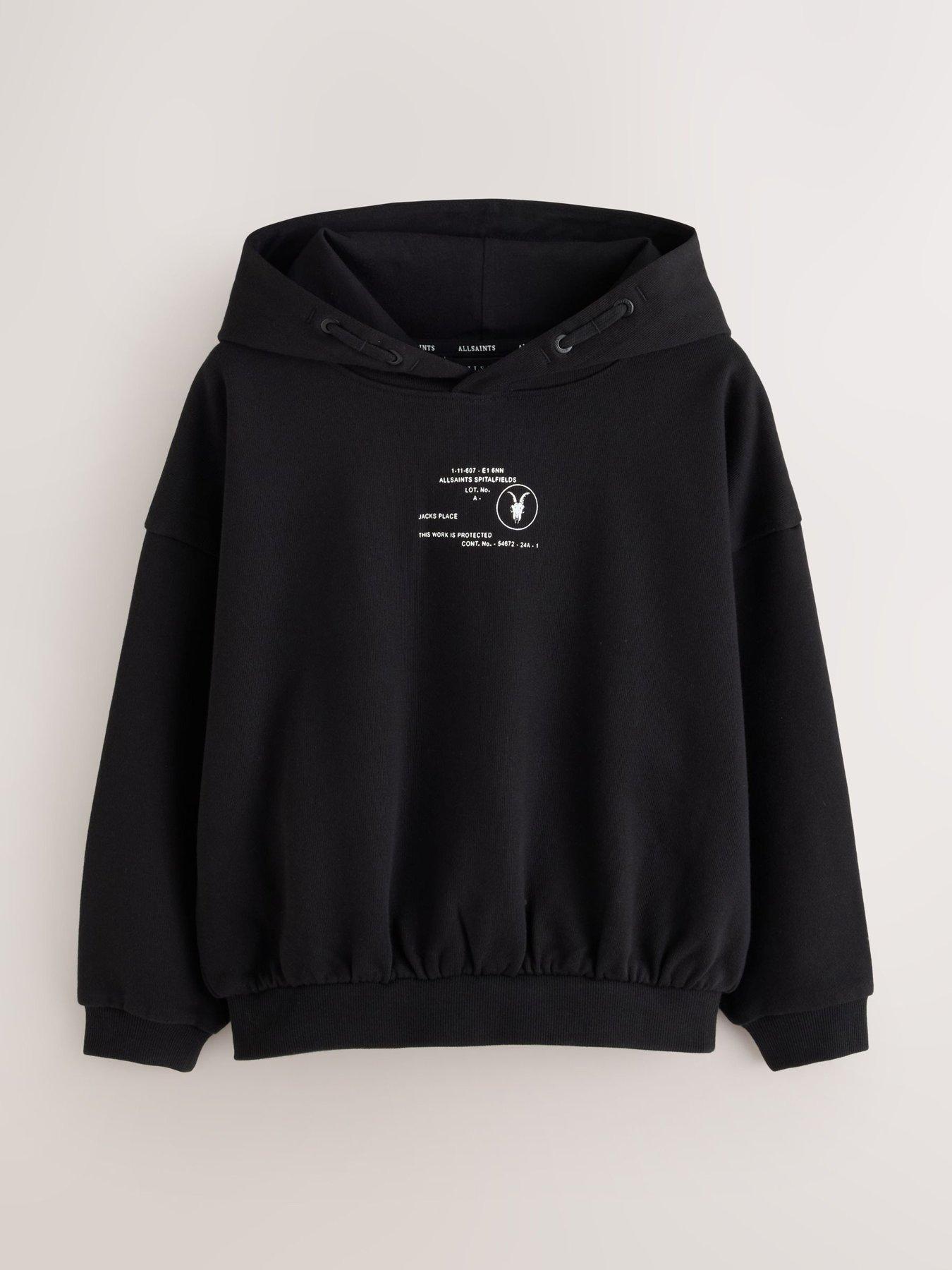 Image 2 of 7 of smALLSAINTS Boys Motive Printed Cotton Hoodie - Black