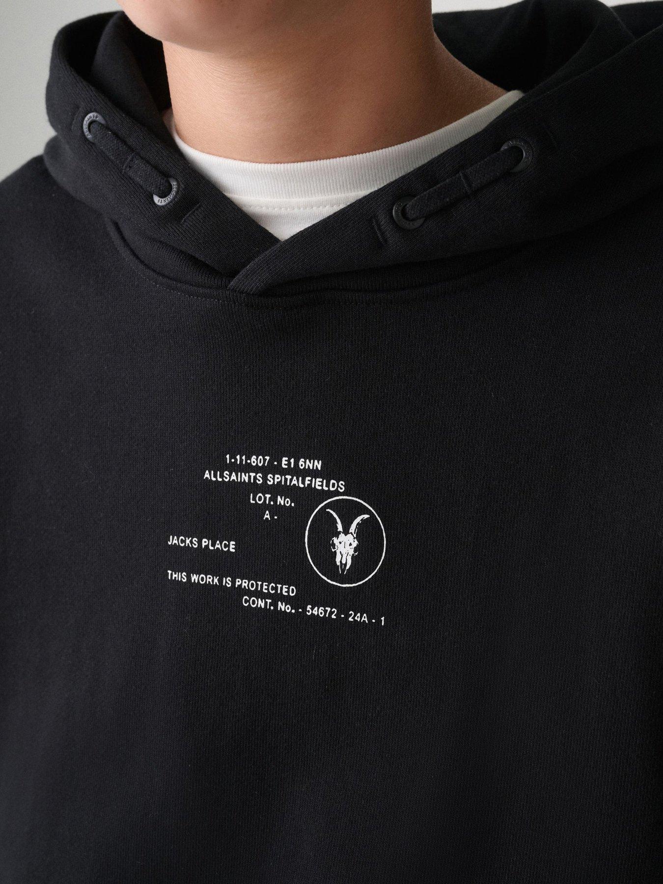Image 5 of 7 of smALLSAINTS Boys Motive Printed Cotton Hoodie - Black