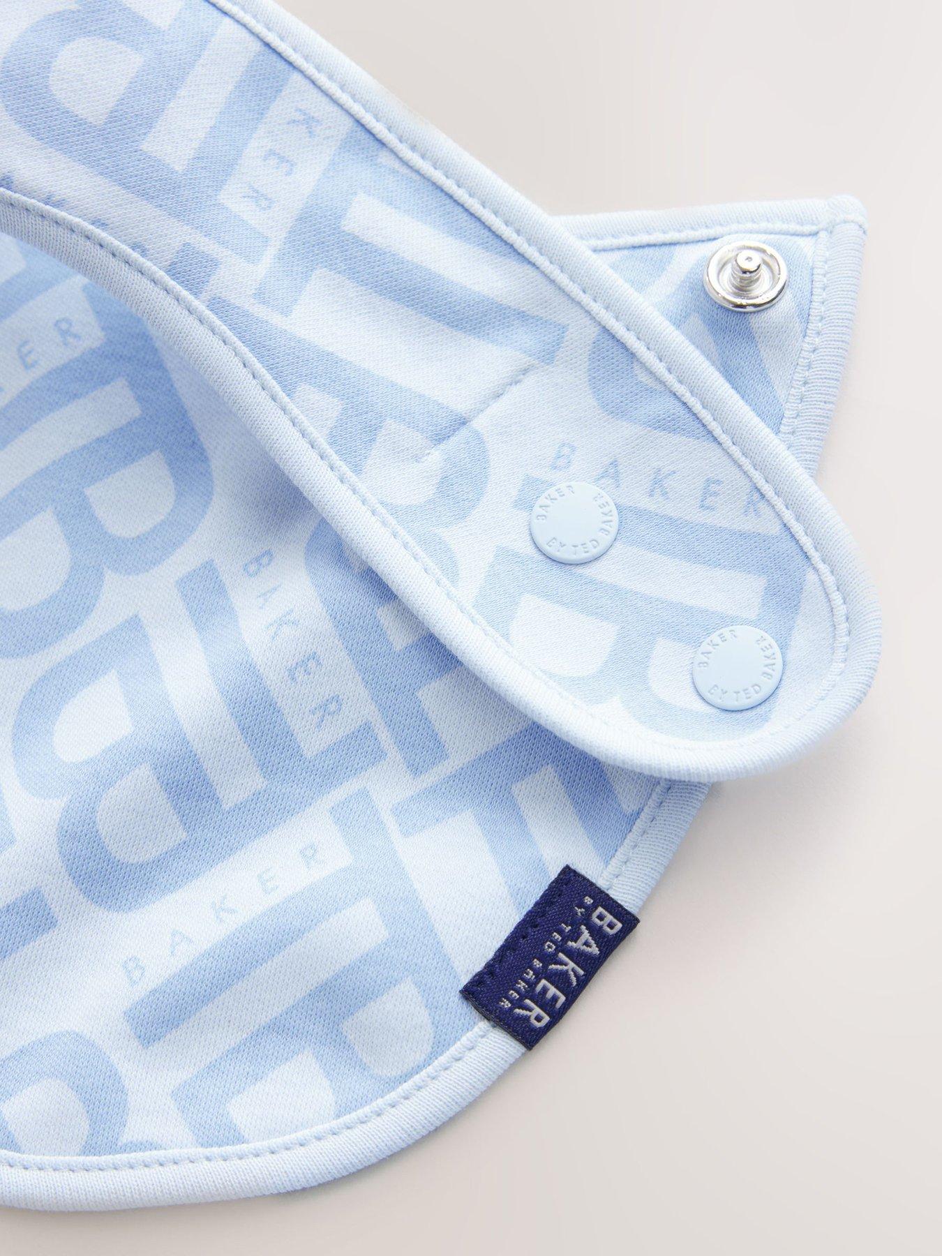 Image 5 of 6 of Ted Baker Baby Boys Sleepsuit, Hat And Bib Set - Blue