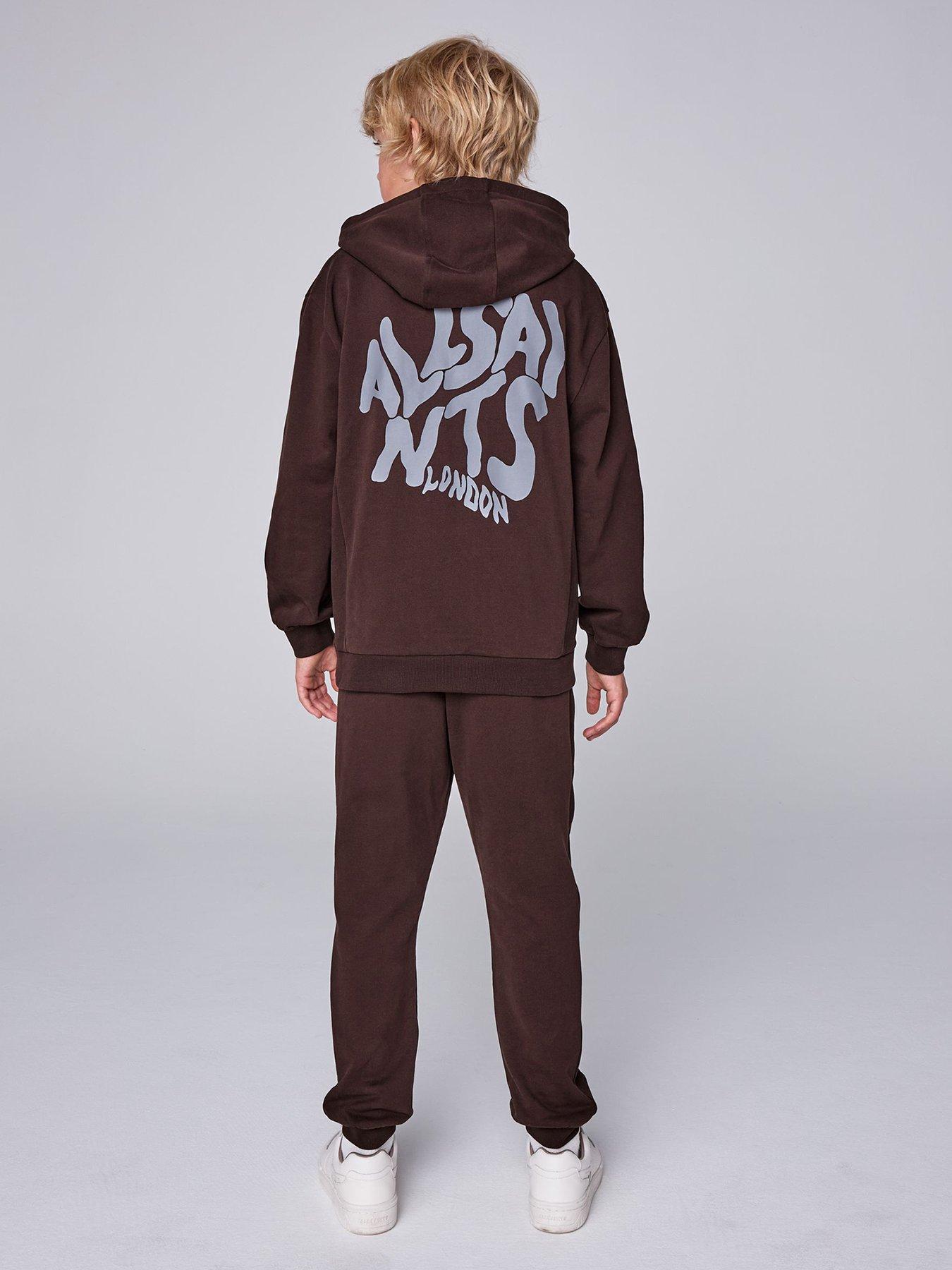 Image 2 of 7 of smALLSAINTS Orlando Oversized Hoddie And Jogger Set - Dark Brown