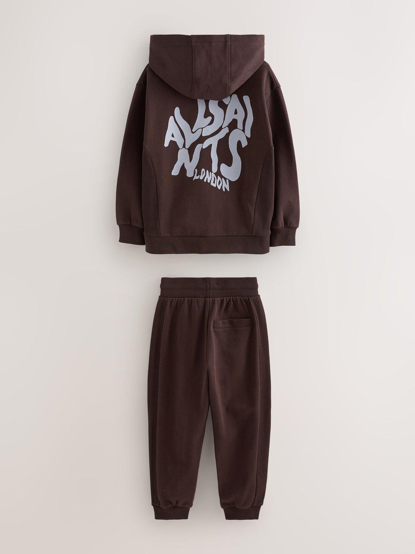 Image 7 of 7 of smALLSAINTS Orlando Oversized Hoddie And Jogger Set - Dark Brown