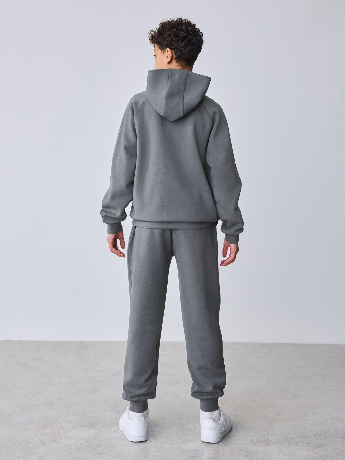Image 2 of 7 of Ted Baker Boys Oversized Scuba Hoodie And Joggers Set - Charcoal Grey
