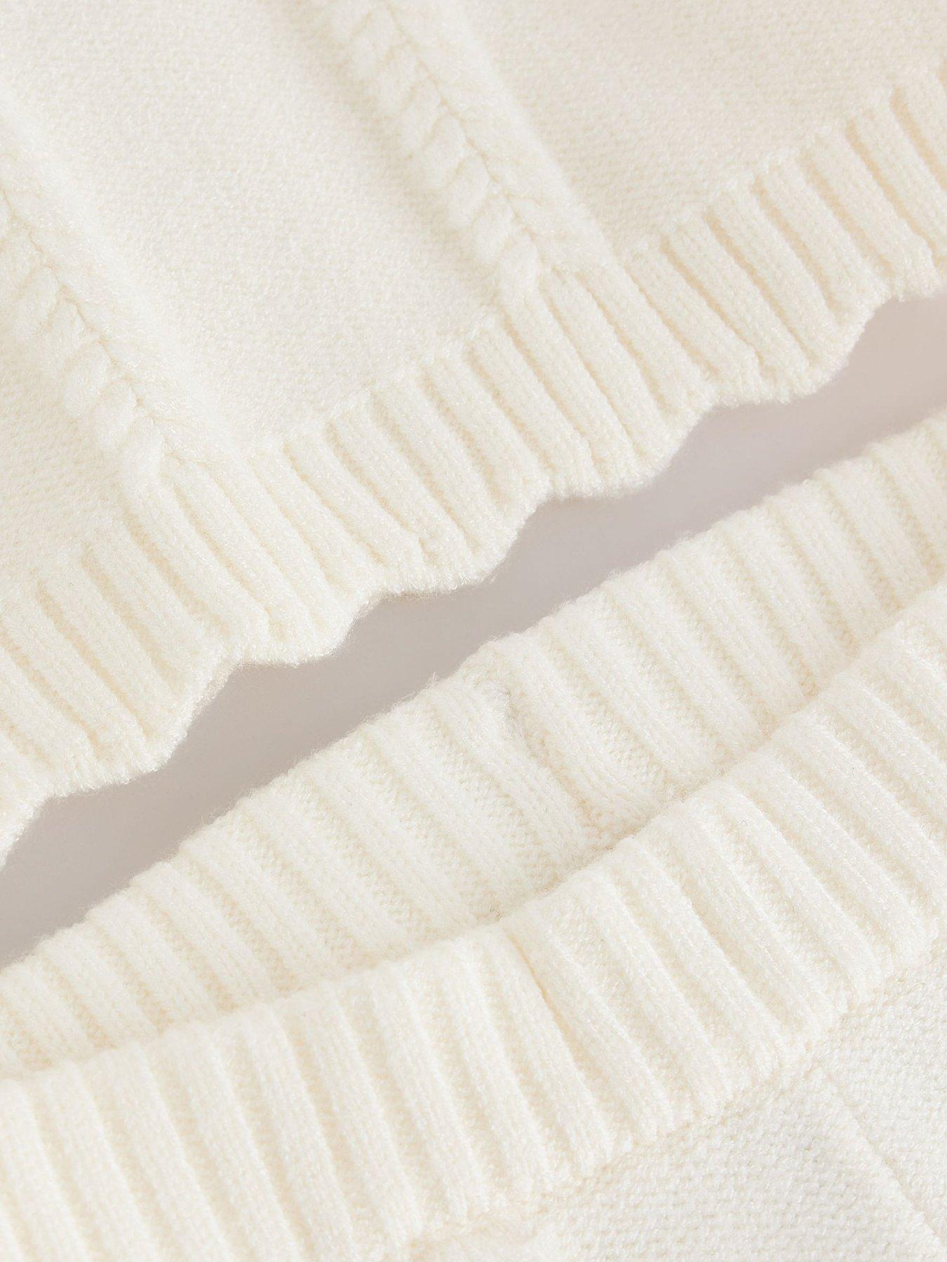 Image 4 of 6 of Ted Baker Girls Knitted Set Organza Collar 2 Piece Outfit - Off White