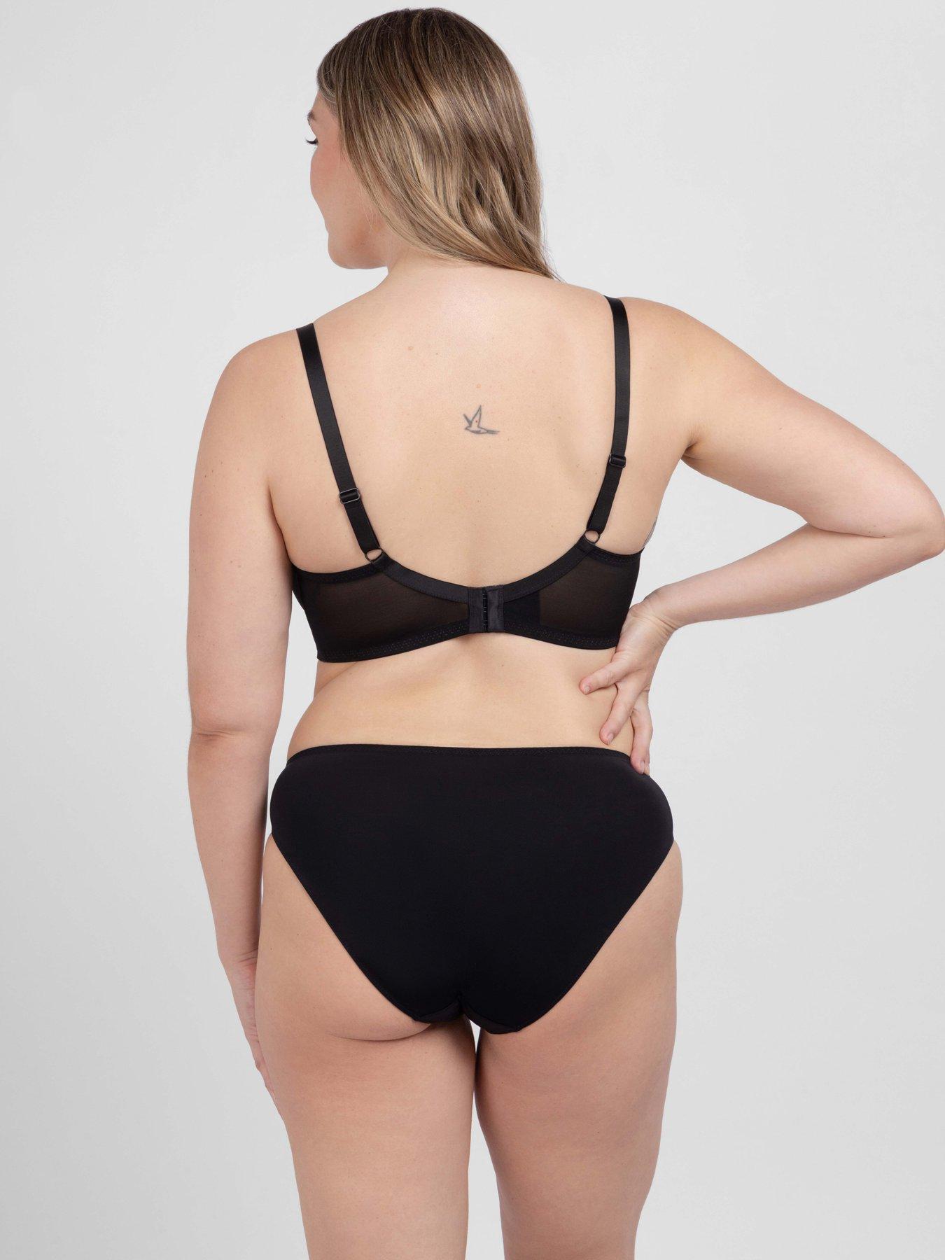 Image 2 of 5 of DORINA Womens Lincoln 2 Pack Mesh Panel Lace Briefs - Black/Pink