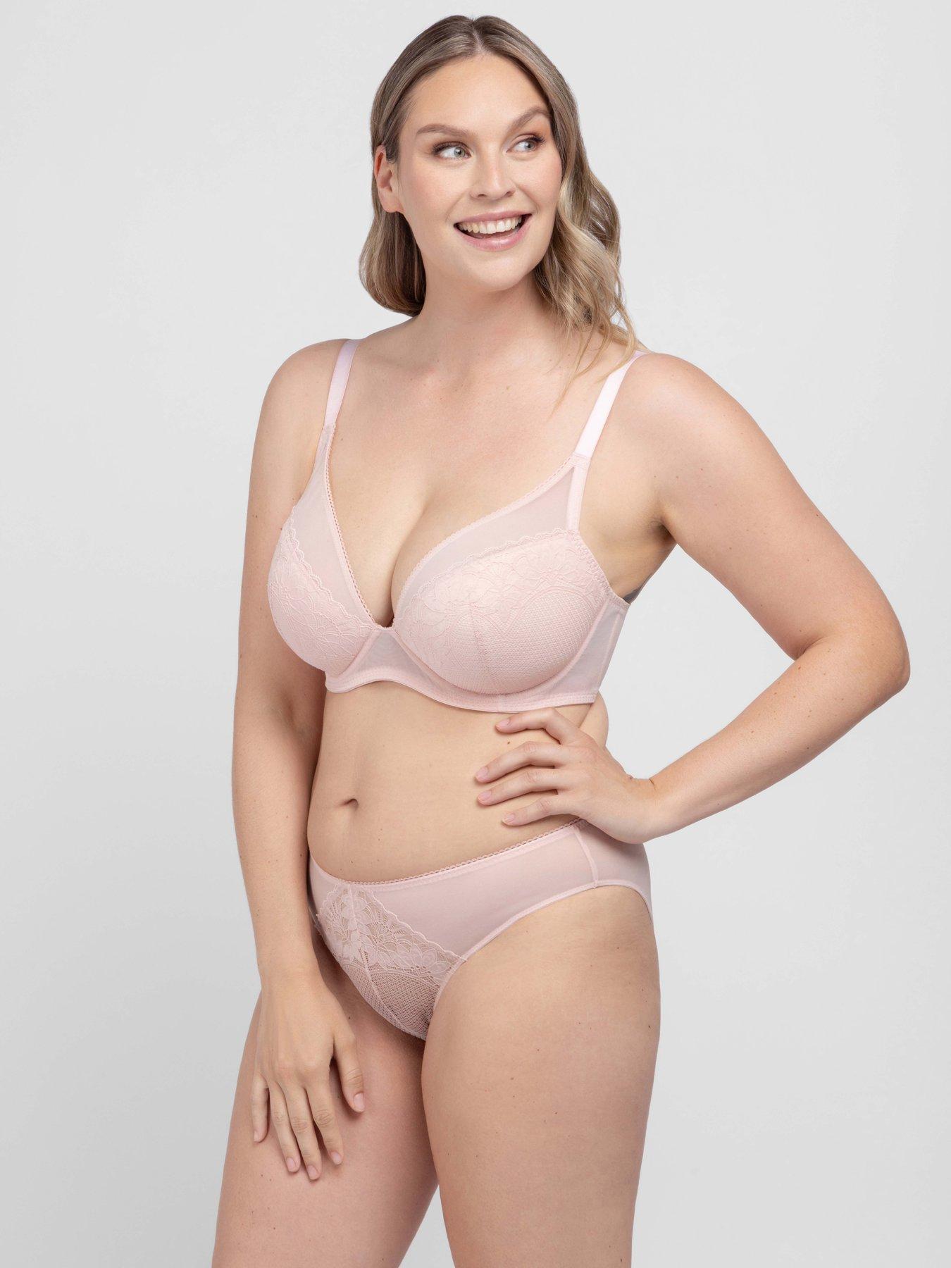 Image 3 of 5 of DORINA Womens Lincoln 2 Pack Mesh Panel Lace Briefs - Black/Pink