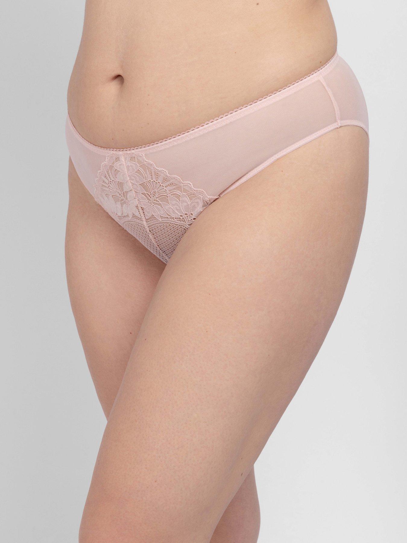 Image 5 of 5 of DORINA Womens Lincoln 2 Pack Mesh Panel Lace Briefs - Black/Pink