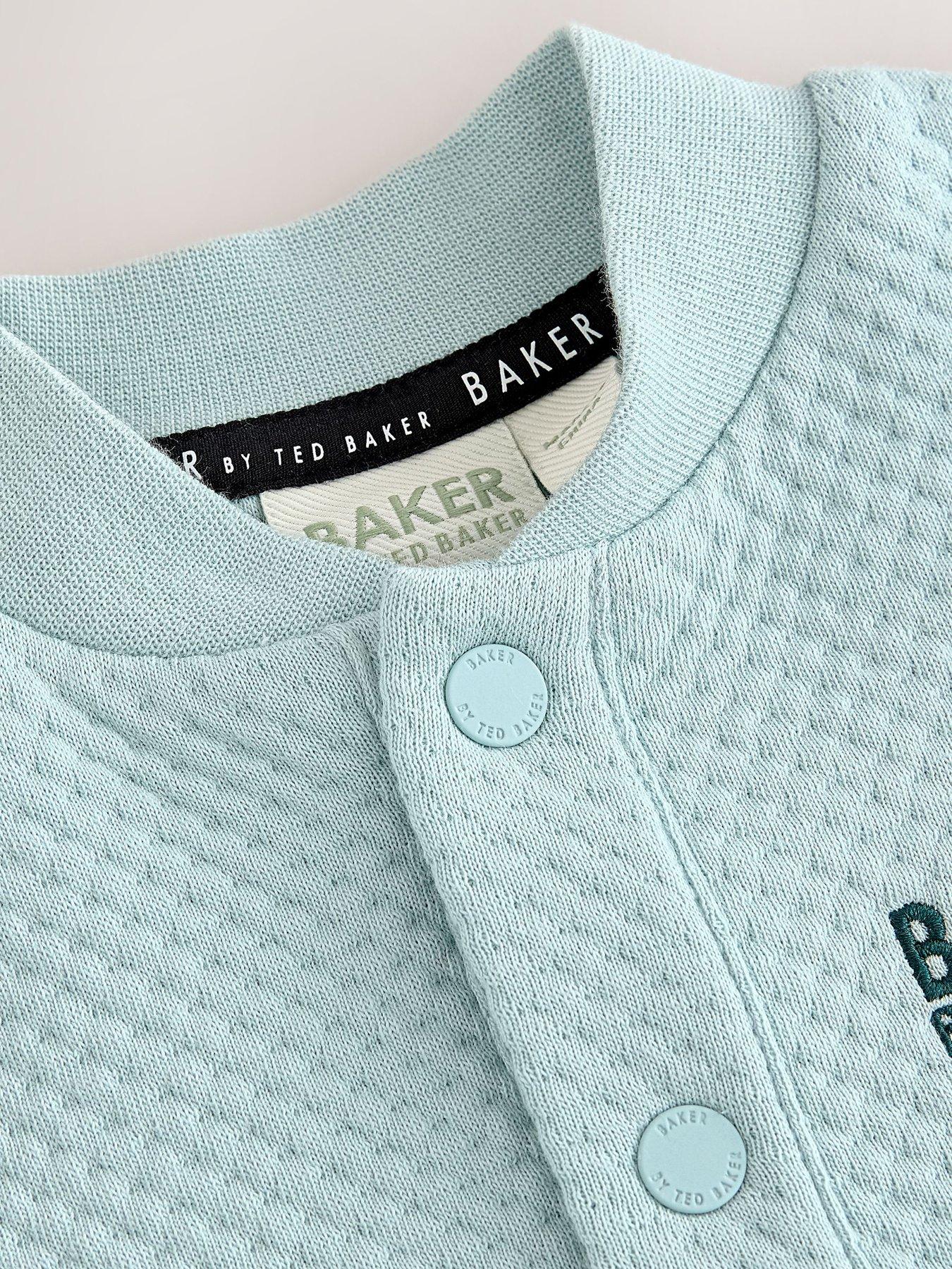 Image 3 of 6 of Ted Baker baby Boys Textured Microquilt Romper - Green