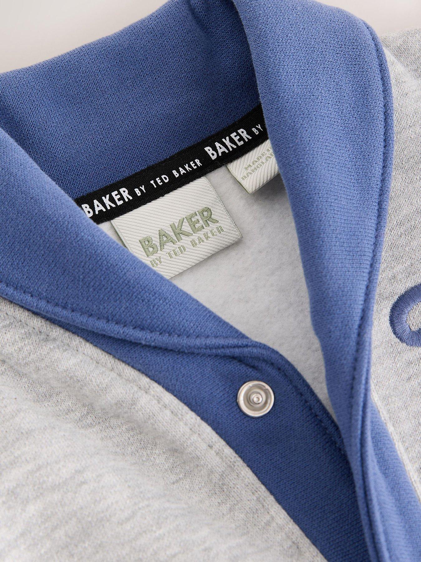Image 3 of 6 of Ted Baker Baby Boys Varsity Romper - Grey/blue