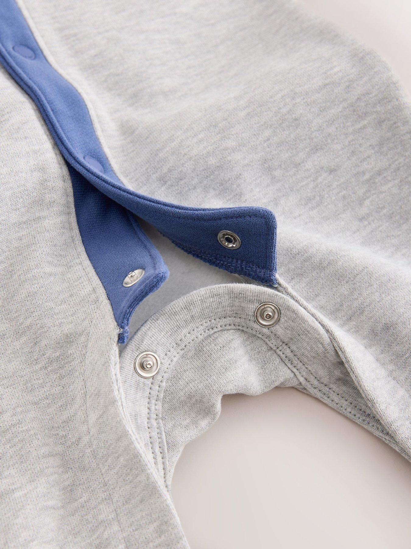 Image 4 of 6 of Ted Baker Baby Boys Varsity Romper - Grey/blue