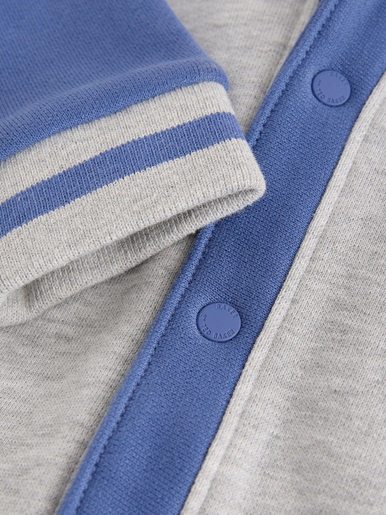Image 6 of 6 of Ted Baker Baby Boys Varsity Romper - Grey/blue