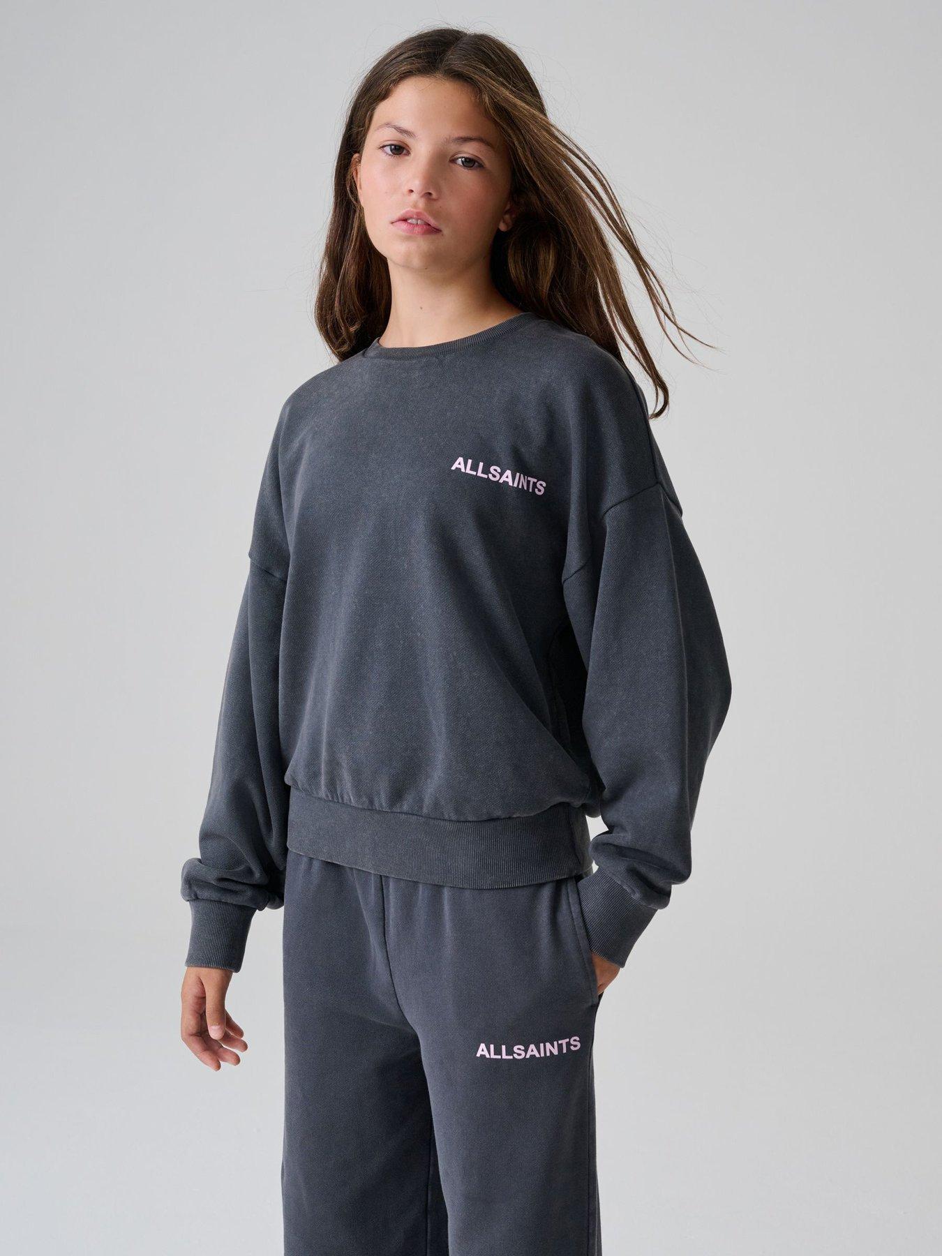 Image 3 of 4 of smALLSAINTS Girls Washed Logo Sweatshirt &amp; Jogger Set - Black