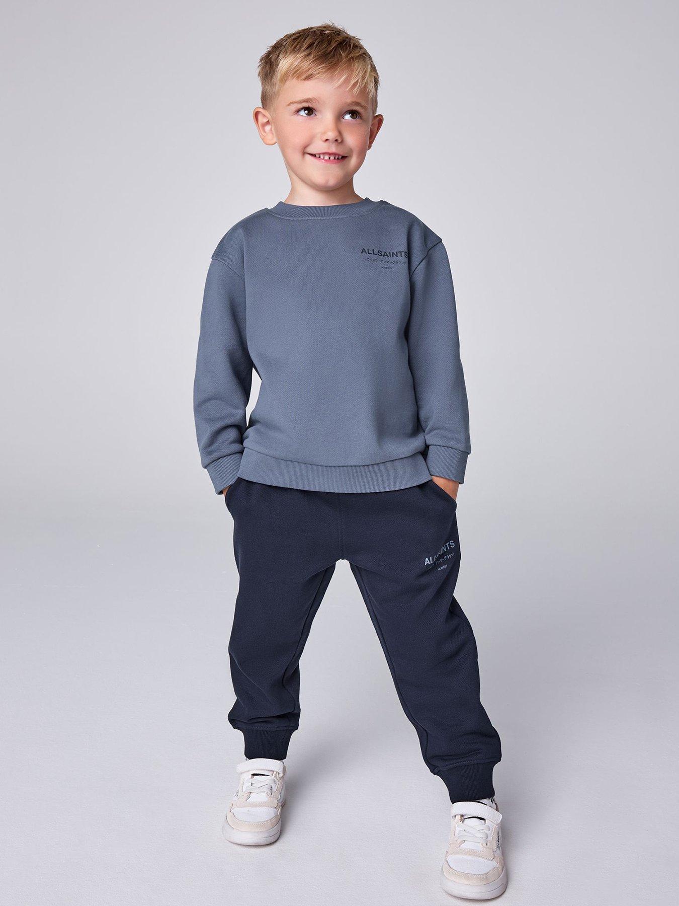 Image 2 of 7 of smALLSAINTS Younger Boys Underground Oversized Sweatshirt And Joggers Set - Blue