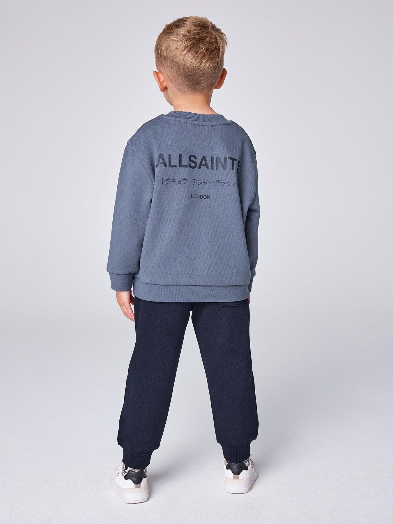 Image 3 of 7 of smALLSAINTS Younger Boys Underground Oversized Sweatshirt And Joggers Set - Blue