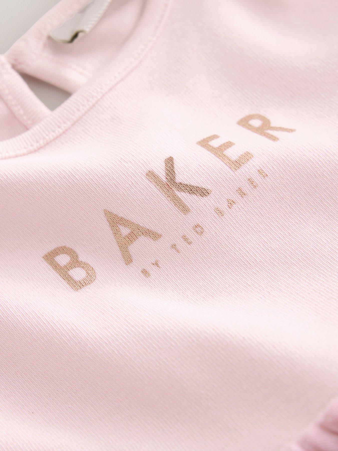 Image 4 of 6 of Ted Baker Younger Girls Floral Tiered Mesh Mockable Dress - Pink
