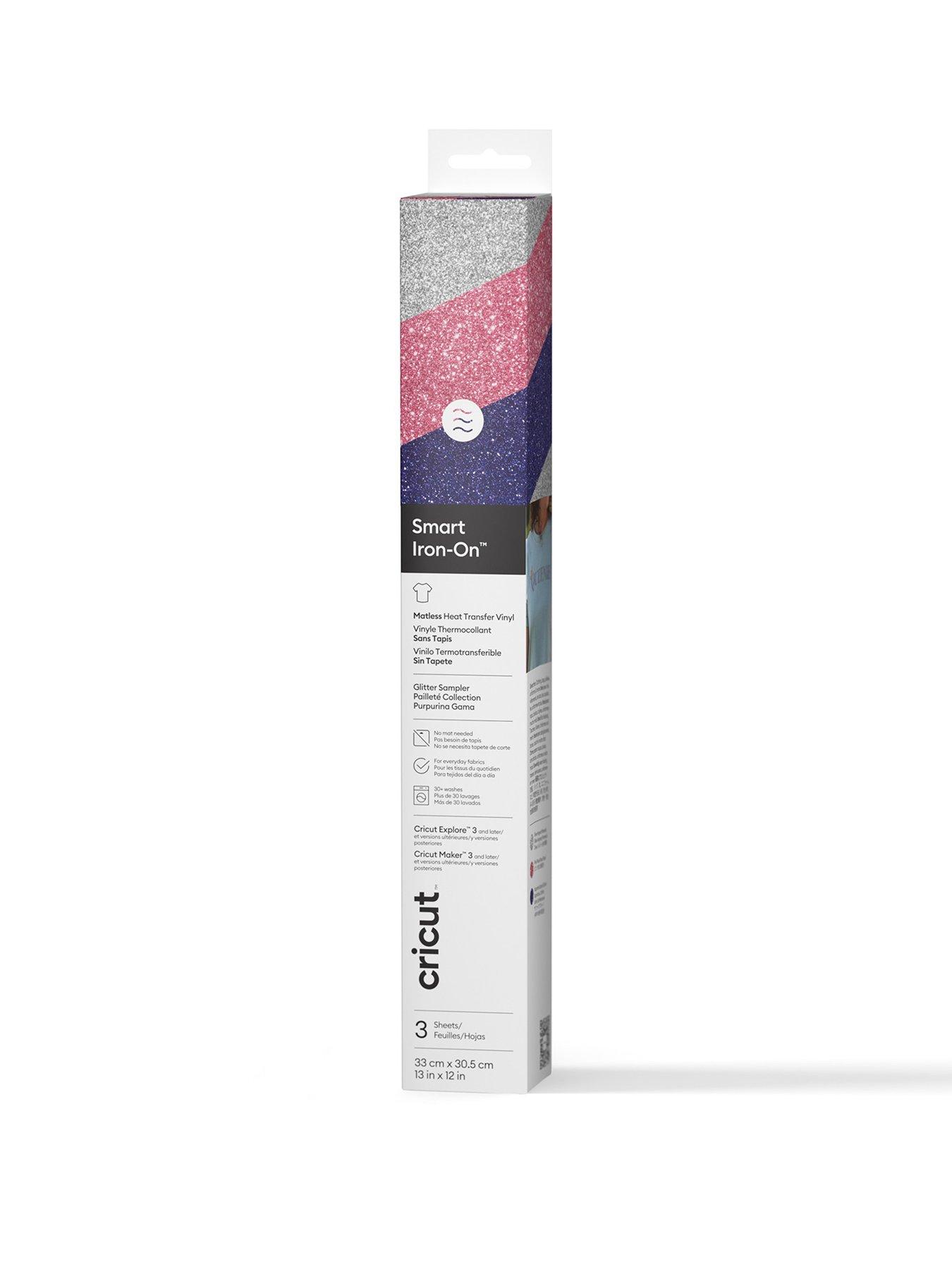 Image 1 of 7 of Cricut Smart Iron-On Glitter Matless Heat Transfer Vinyl, Nebula Sampler - 13 in x 12 in (3 ct)