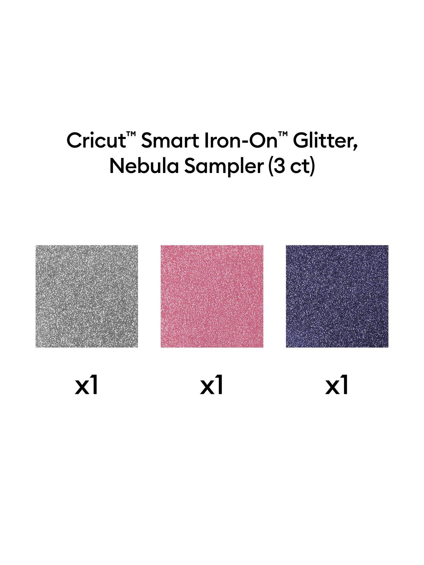 Image 3 of 7 of Cricut Smart Iron-On Glitter Matless Heat Transfer Vinyl, Nebula Sampler - 13 in x 12 in (3 ct)