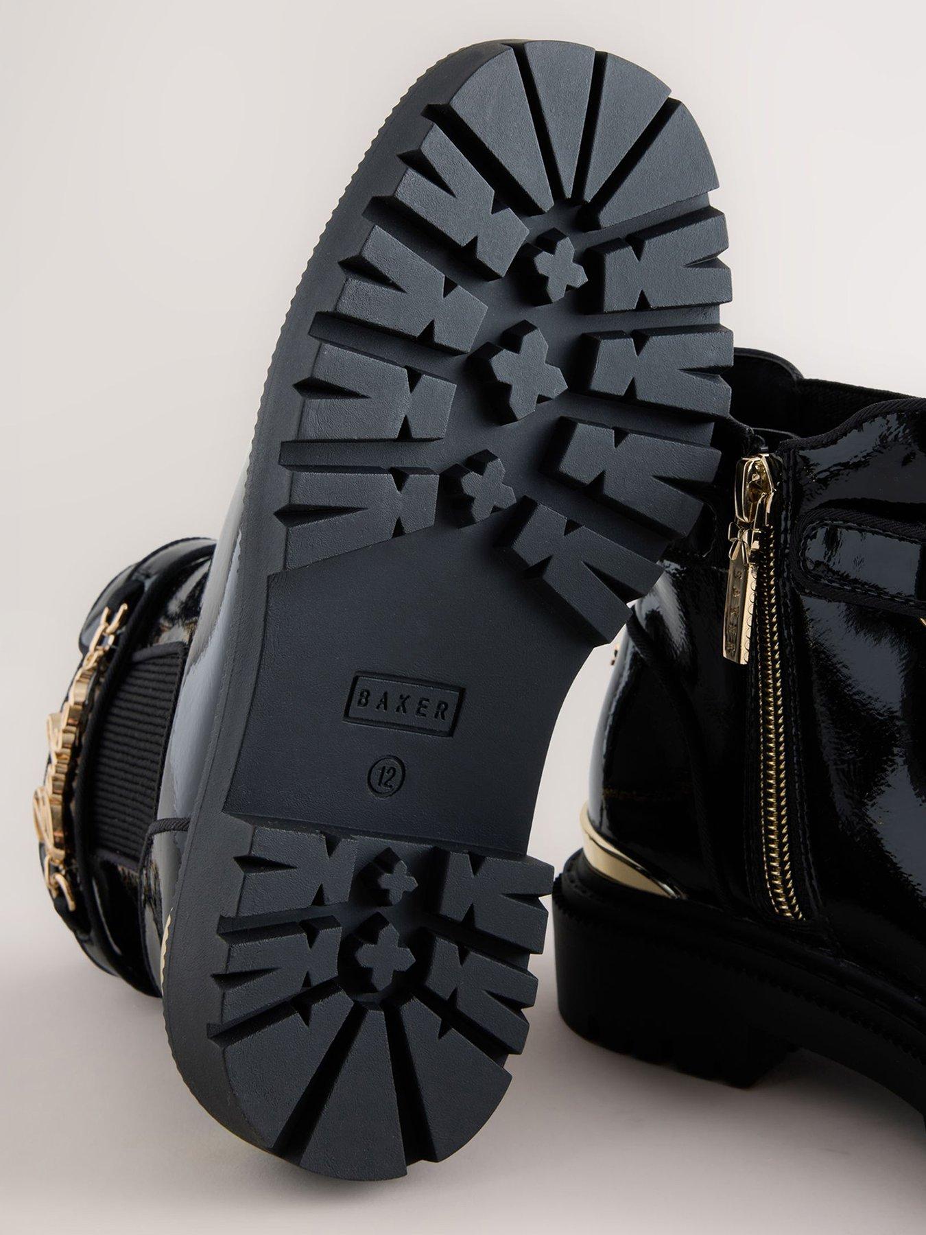 Image 5 of 7 of Baker by Ted Baker Girls Patent-Look Chunky Sole Chelsea Boots - Black