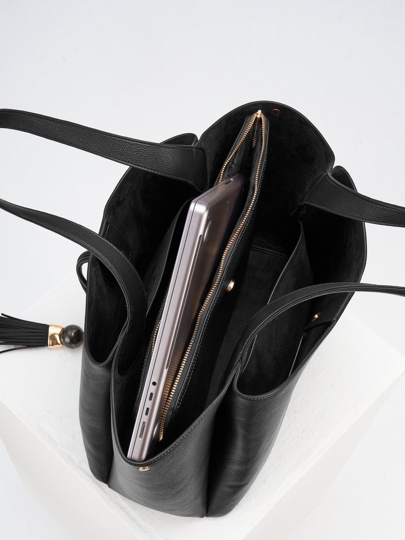 Image 4 of 7 of Luella Grey Womens Stella Laptop Tote - Black