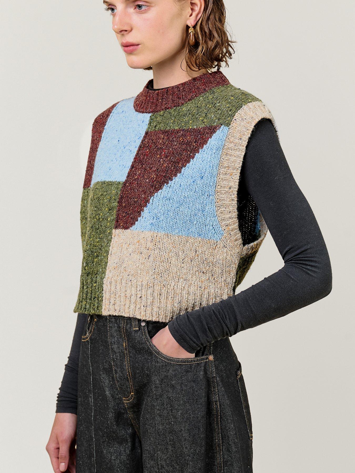 Image 3 of 3 of Vi.ve.re Womens Colour Block Ribbed Trim Tank Top - Multi